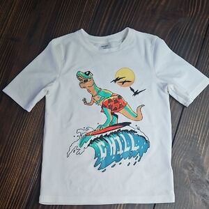Cat & Jack Green and White Rashguard Swim Shirt